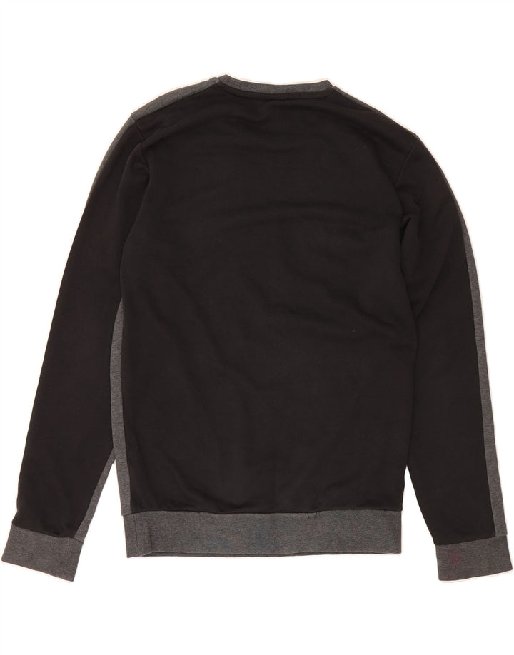 ADIDAS Mens Graphic Sweatshirt Jumper Small Grey Colourblock Cotton Vintage Adidas and Second-Hand Adidas from Messina Hembry 
