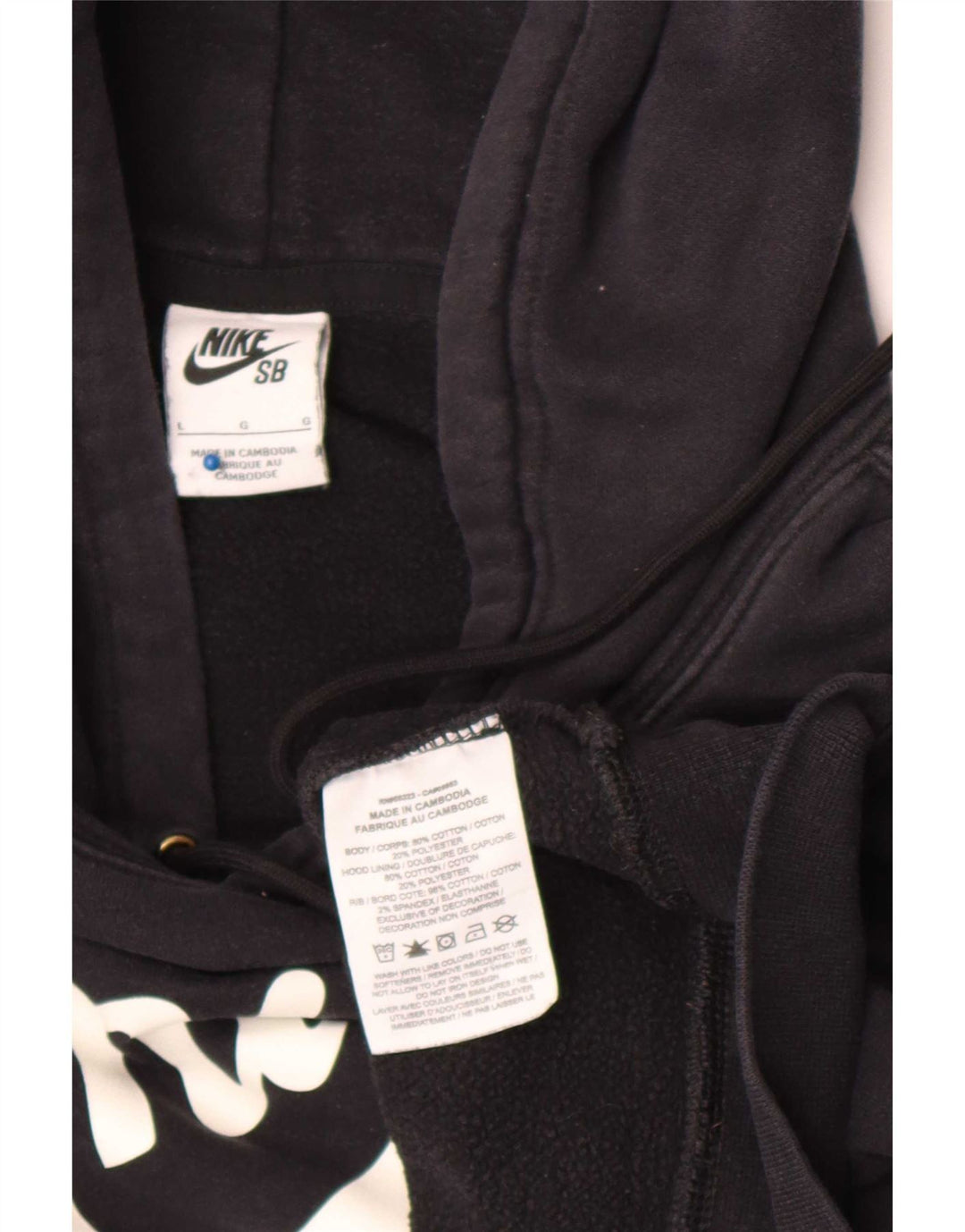 Pulover Nike pentru bărbați cu glugă grafică, mare, negru, poliester