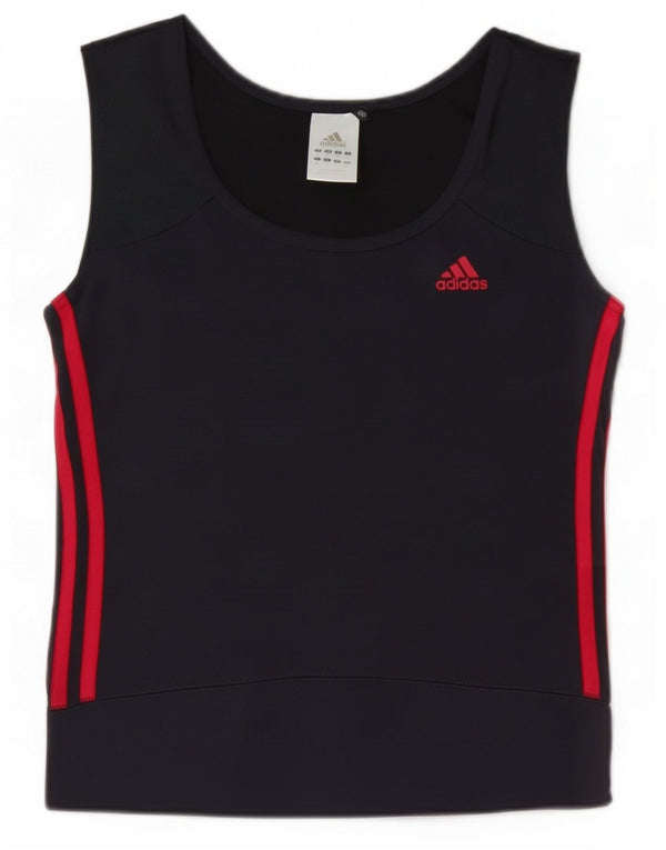 Adidas Womens Clima 365 Crop Vest Top UK 10 Small Gri Poliamidă