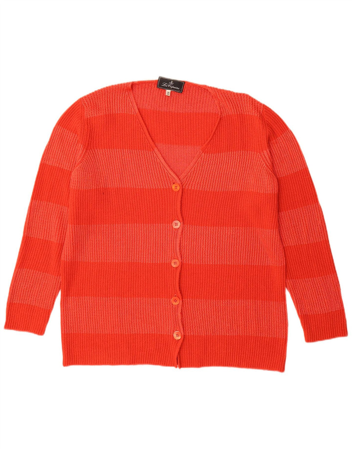 Pulover cardigan cu paragate Les Copains pentru femei IT 46 mare cu dungi roșii