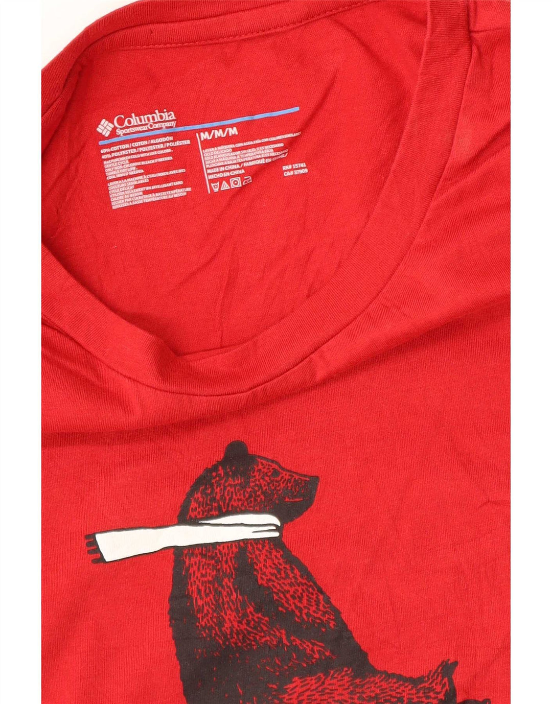 Tricou grafic pentru bărbați Columbia Top, bumbac roșu mediu