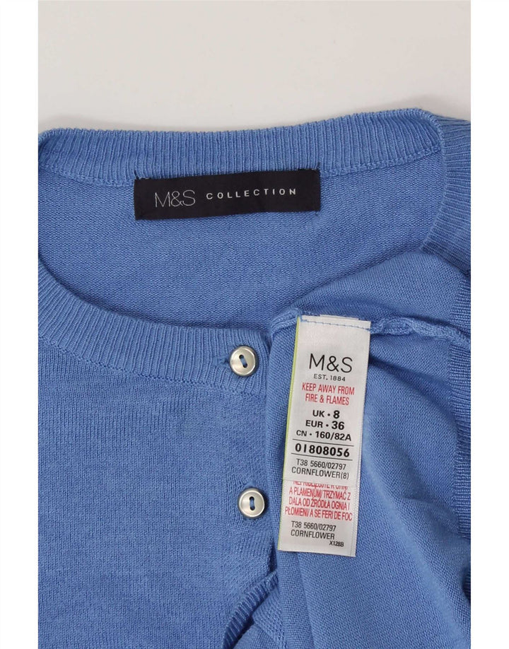 Pulover cardigan crop pentru femei Marks & Spencer UK 8 Small Blue Viscose