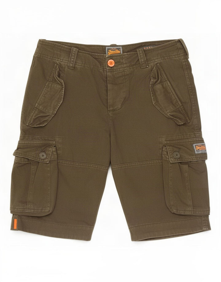 Pantaloni scurti cargo Superdry pentru bărbați, mici W31, bumbac kaki
