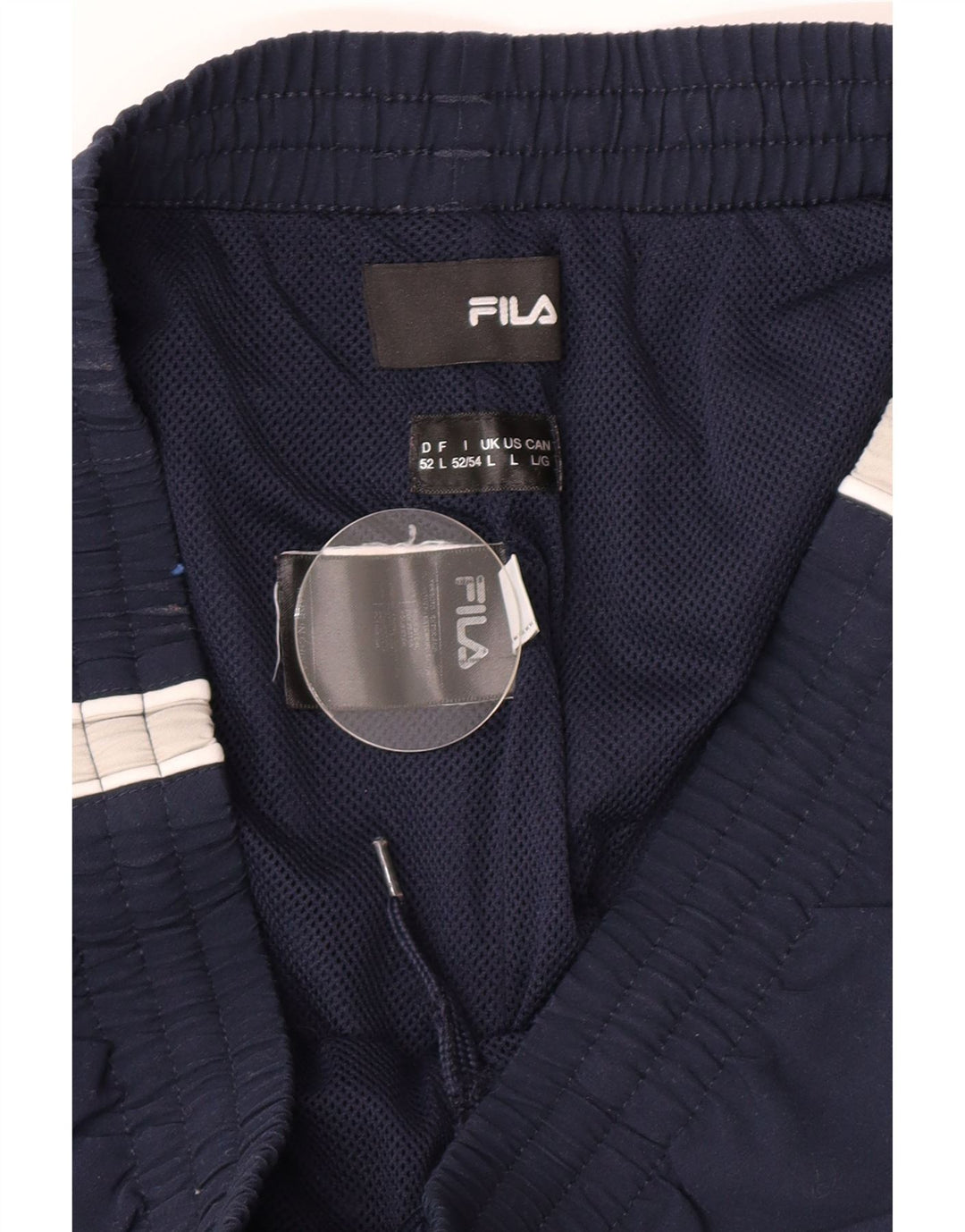 Pantaloni de trening cu grafică Fila pentru bărbați, mari, bleumarin, poliester color bloc