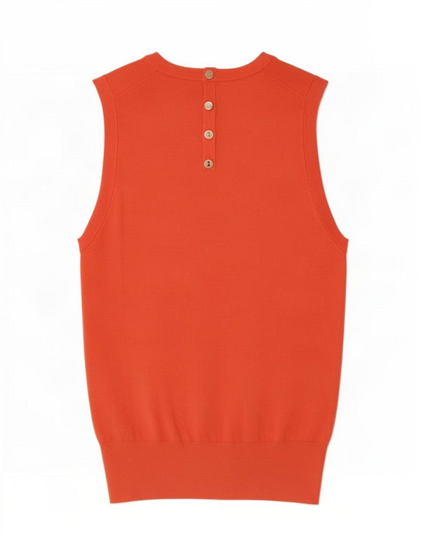 Zara Femei Vest Tank Top UK 8 Small Orange Viscose
