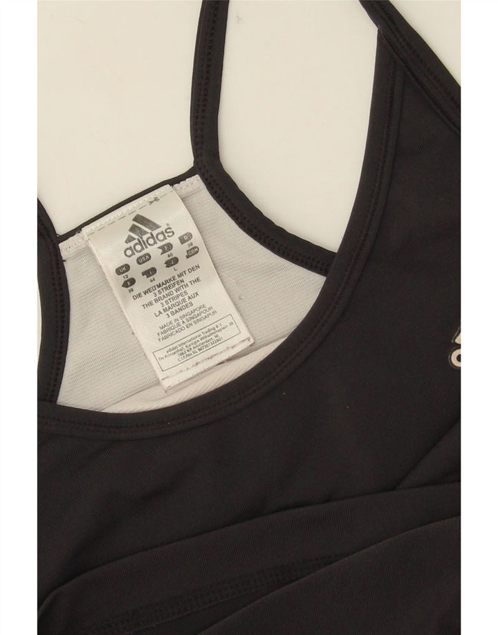 Vest Crop Top pentru femei Adidas UK 12 Poliester mediu negru