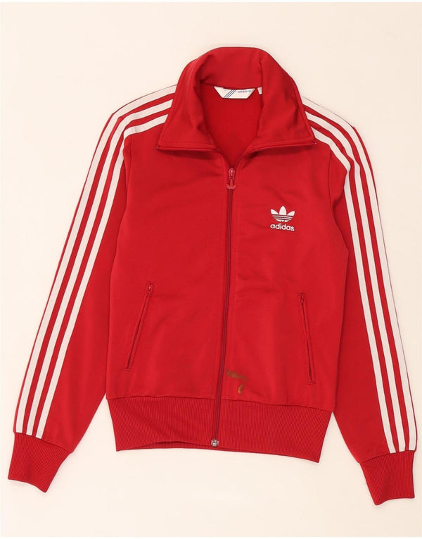 Jachetă de top pentru trening grafic Adidas pentru femei EU 36 Poliester roșu mic