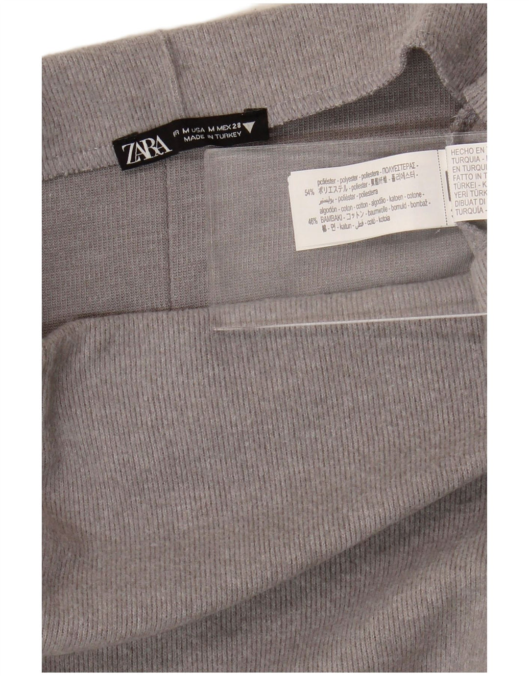 Fusta Midi pentru femeie cu talie înaltă Zara Medium W28 Poliester gri