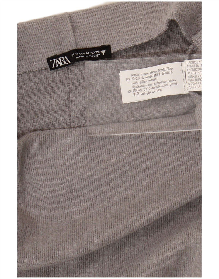 Fusta Midi pentru femeie cu talie înaltă Zara Medium W28 Poliester gri