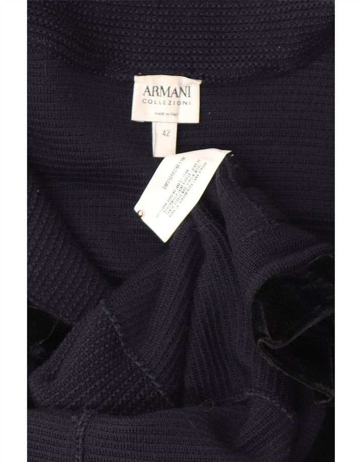 ARMANI Pulover cardigan cu volane în față pentru femei IT 42 Medium Bleumarin
