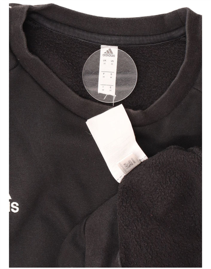Pulover Adidas pentru bărbați, bumbac mediu negru