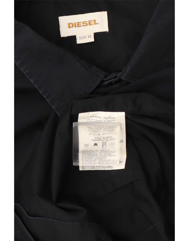 Cămașă pentru bărbați Diesel XL, bumbac negru
