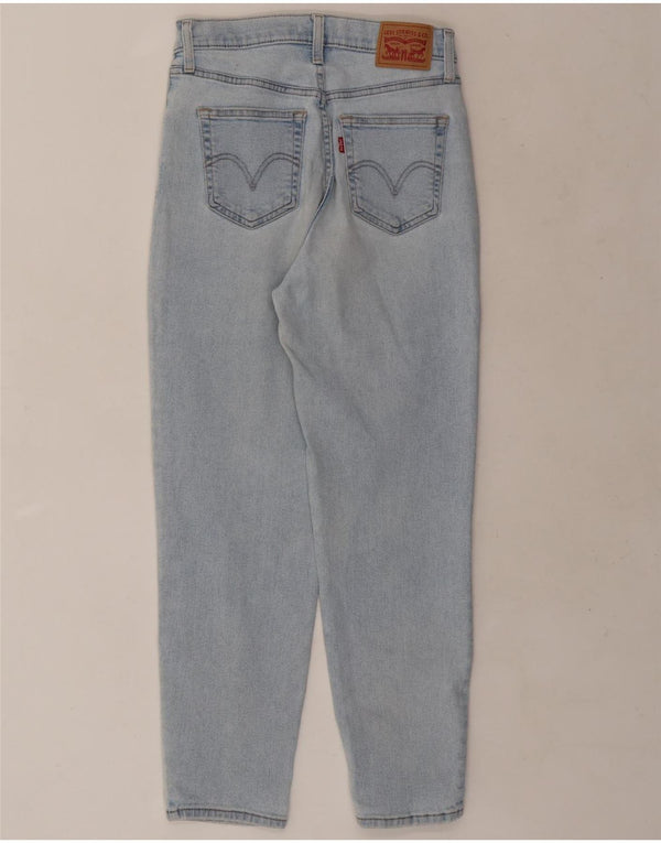 Blugi Levi's Mom Distressed cu talie înaltă L28 L27 Bumbac albastru