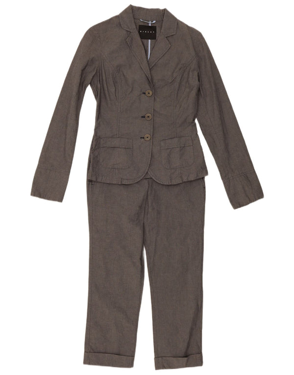 Costum pentru femei Sisley, 3 nasturi, 2 piese IT 40 Small W28 L23 Bumbac gri
