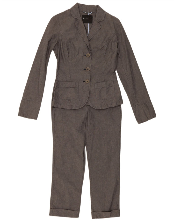 Costum pentru femei Sisley, 3 nasturi, 2 piese IT 40 Small W28 L23 Bumbac gri