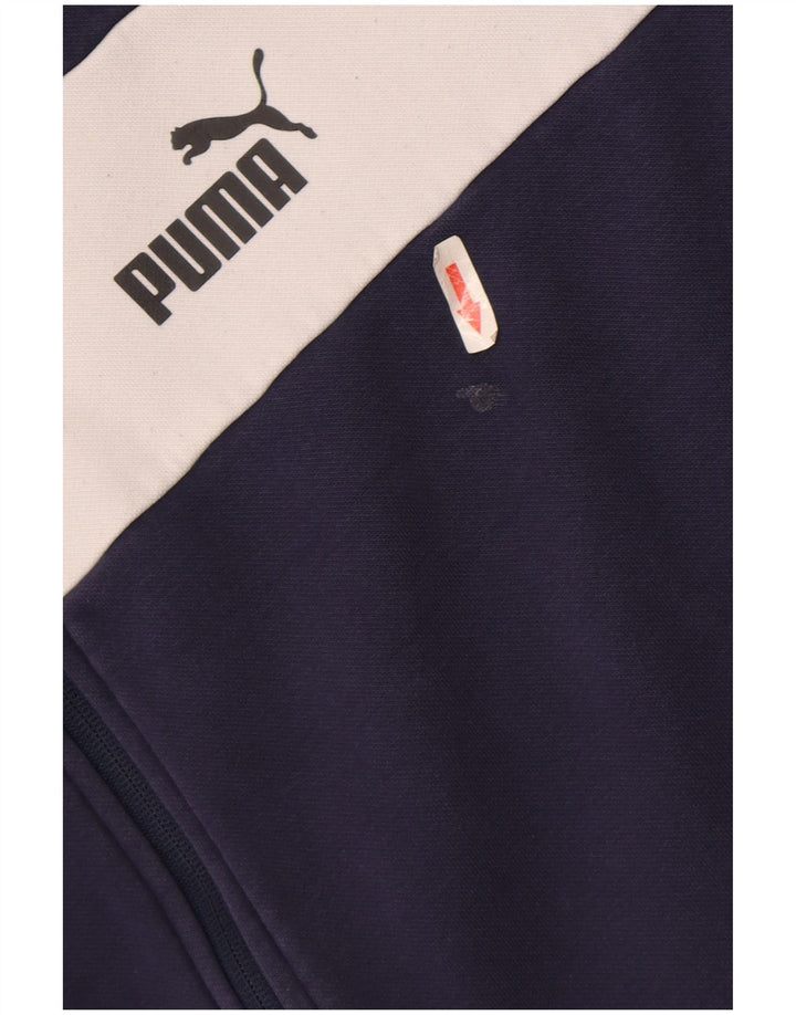 Pulover Puma pentru bărbați, cu fermoar, 2XL, poliester color block, albastru bleumarin