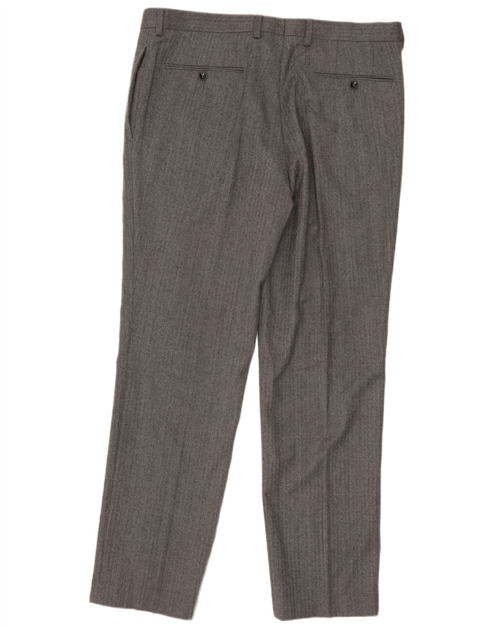 MARKS & SPENCER Pantaloni de costum pentru bărbați cu autograf W36 L31 Gri Herringbone