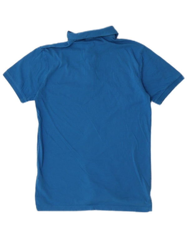Tricou polo cu grafica Napapijri pentru baieti 13-14 ani, bumbac albastru