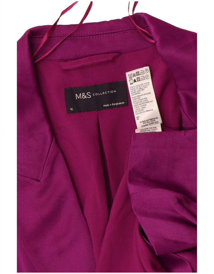 Marks & Spencer jachetă pentru femei cu 1 nasture, UK 16, mare, mov, viscoză