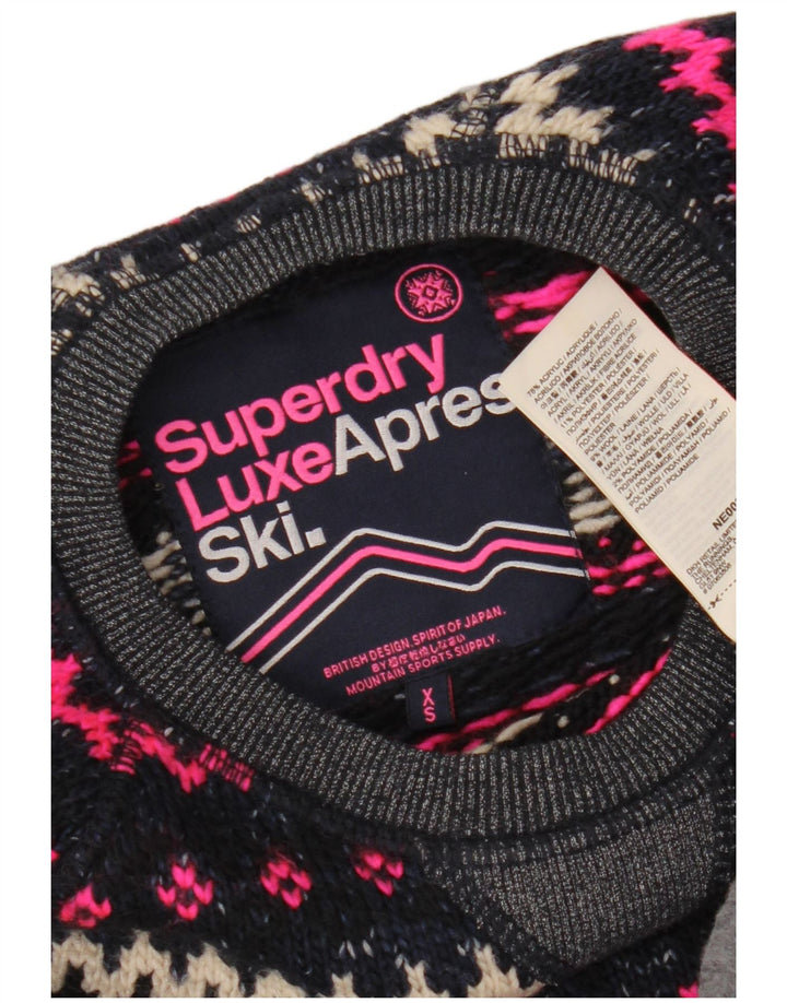 SUPERDRY Pulover cu gât roșu pentru femei UK 6 XS Bleumarin Fair Isle