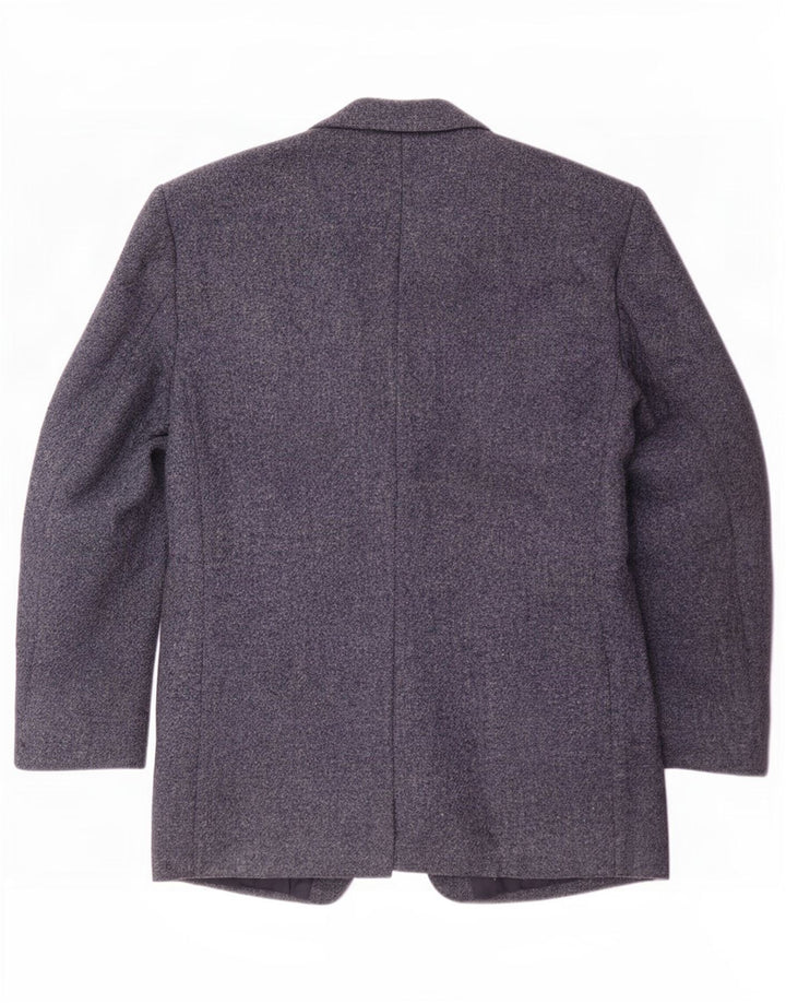 Jachetă pentru bărbați Harris Tweed, cu 3 nasturi, UK 40, mare, albastru, lână nouă