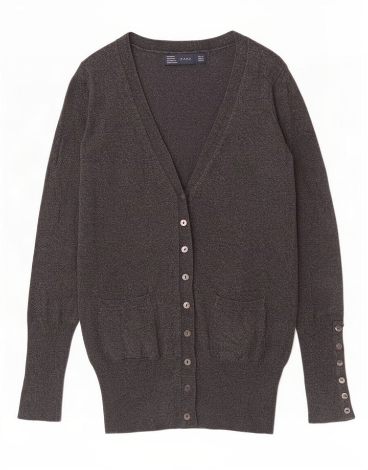 Pulover cardigan pentru femei Zara UK 10 mic, gri, raion