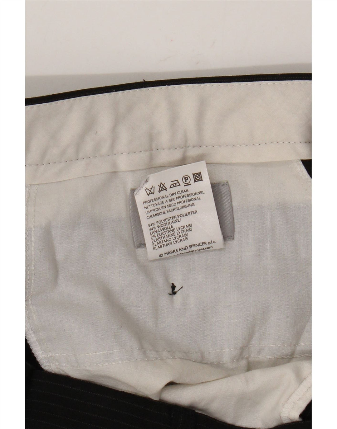 Marks & Spencer Pantaloni de costum bărbătesc cu gheață W36 L33 poliester negru cu dungi