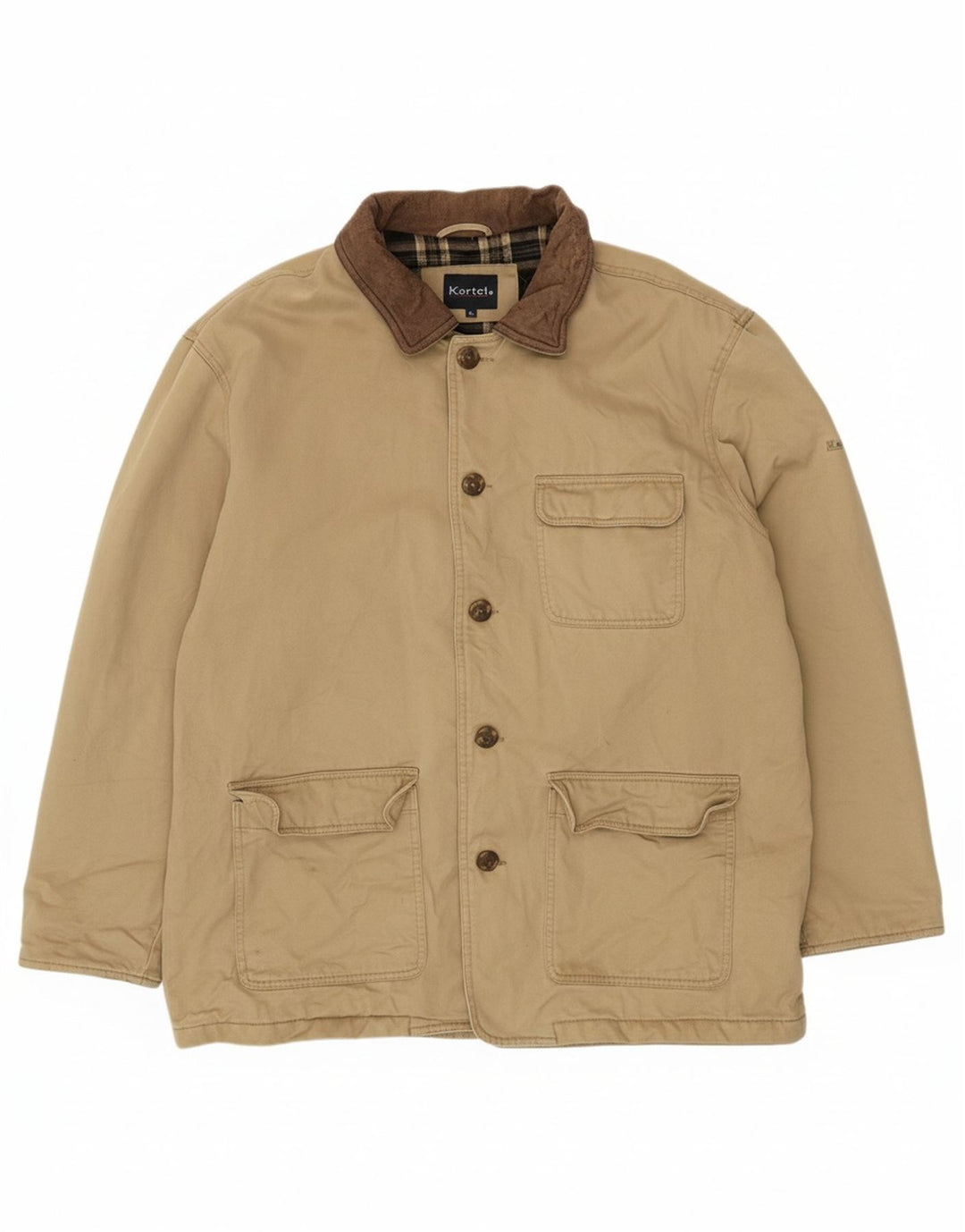 KARTEL Mens Utility Jacket UK 42 XL Beige Cotton