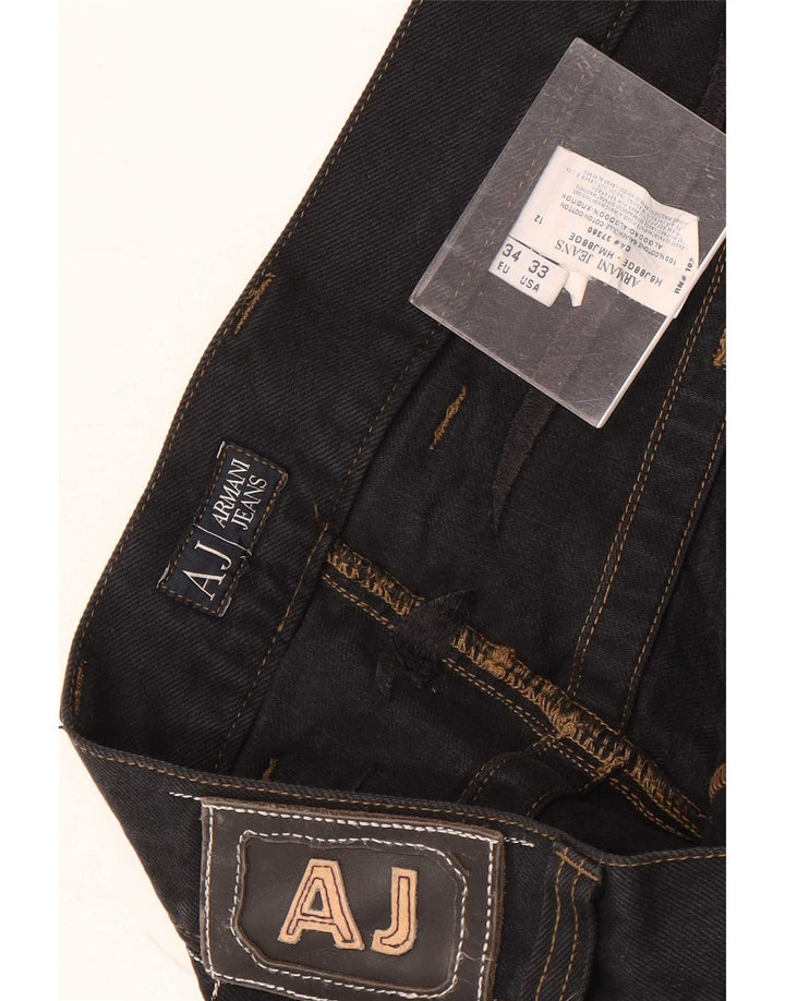 Blugi drepți învechiți pentru bărbați Armani L34 L34 bumbac negru