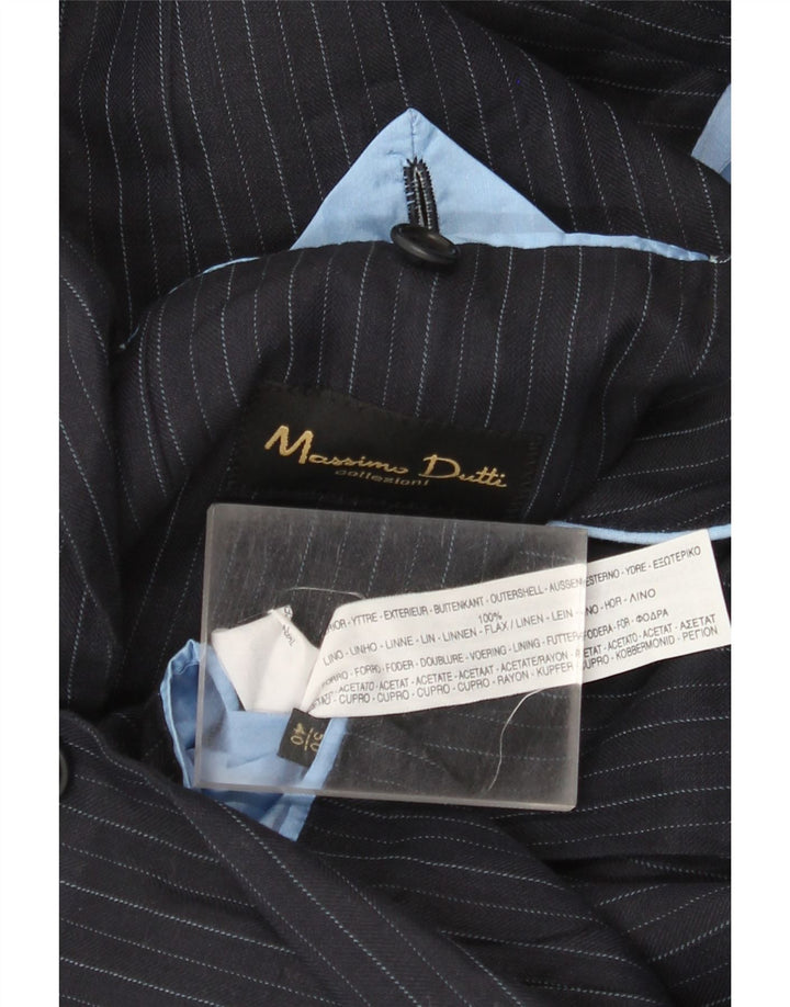 Blazer Massimo Dutti pentru bărbați, cu 2 nasturi, mărimea 50, 2XL, bleumarin, cu dungi