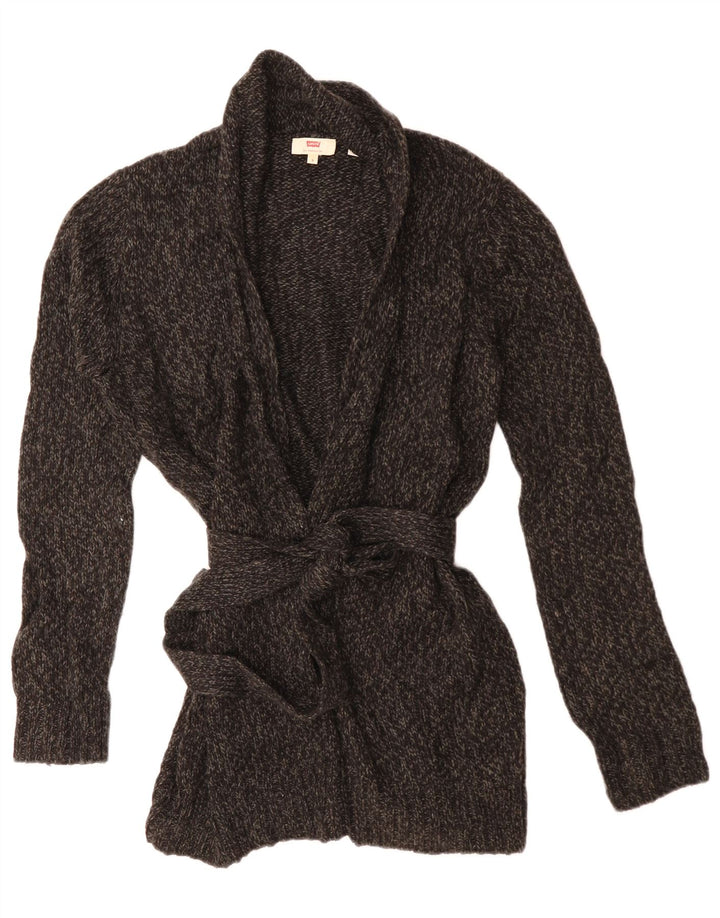 Pulover cardigan supradimensionat pentru femei LEVI'S UK 10 mic gri cu pete acrilice
