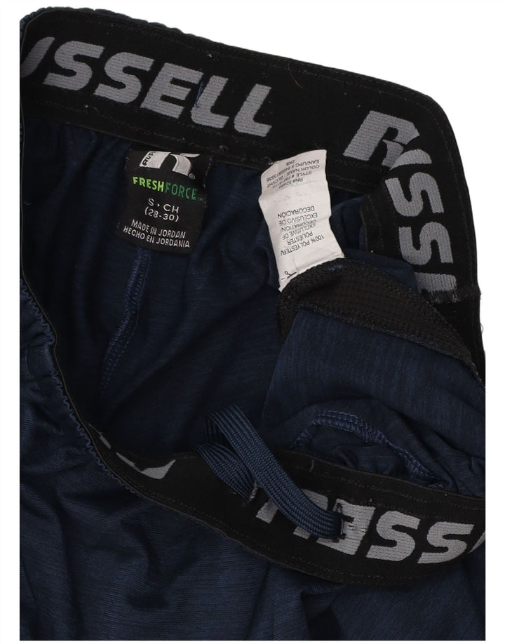 Pantaloni scurți sport pentru bărbați RUSSELL ATHLETIC, poliester color bloc, albastru marin mic