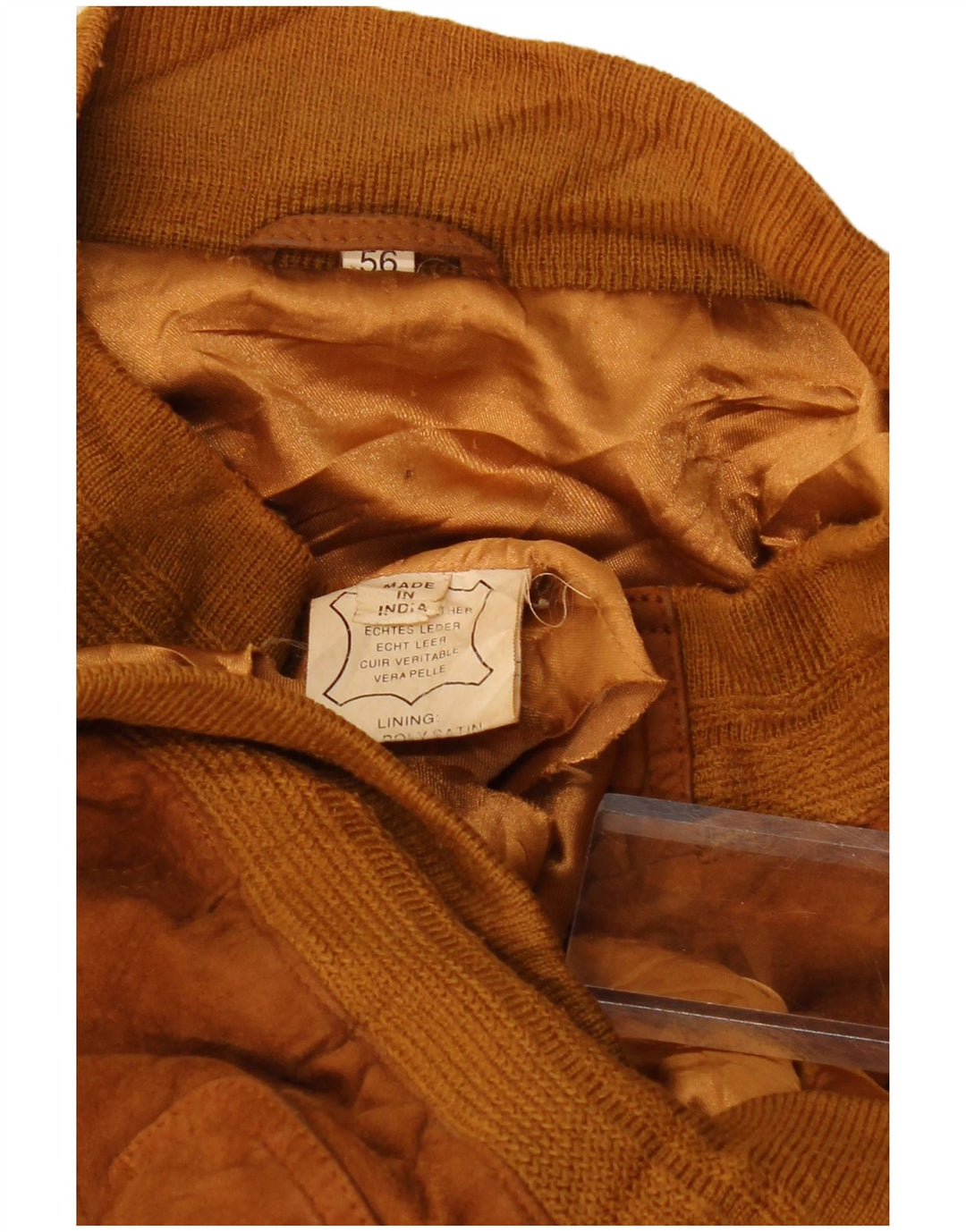 Bomber vintage pentru bărbați din piele intoarsa EU 56 3XL din piele maro