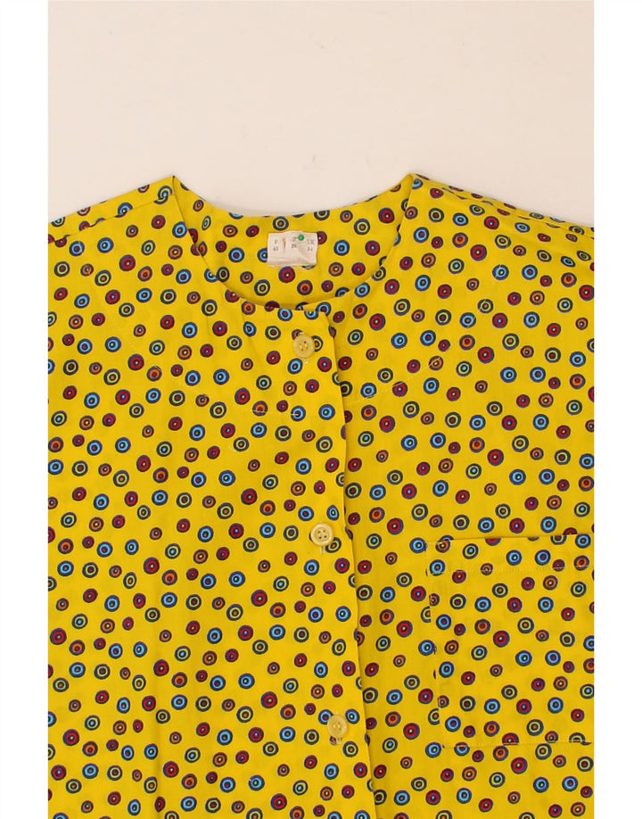 VINTAGE Womens Longline Short Sleeve Shirt Blouse EU 40 Medium Yellow Vintage Vintage and Second-Hand Vintage from Messina Hembry 
