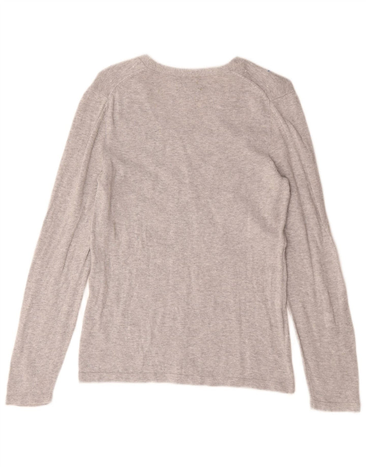 Top pentru femei Tommy Hilfiger cu mânecă lungă UK 12 Medium Grey Spot Bumbac