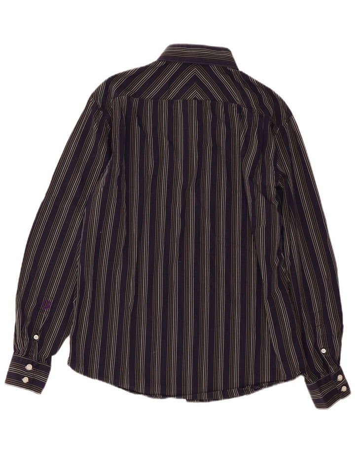 BEN SHERMAN Cămașă pentru bărbați din bumbac cu dungi violet mediu