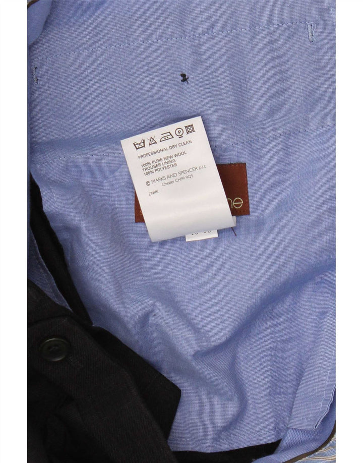 Marks & Spencer Pantaloni drepți pentru costum pentru bărbați L36 L31 Lână nouă cu carouri gri