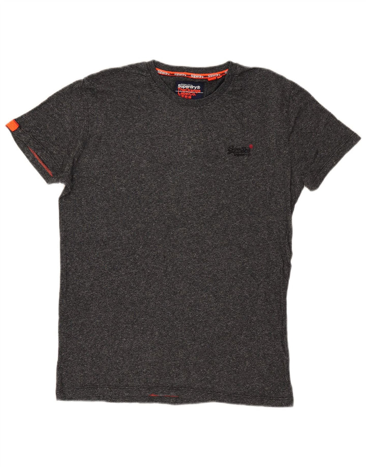 Tricou pentru bărbați Superdry Top din bumbac cu pete gri mediu