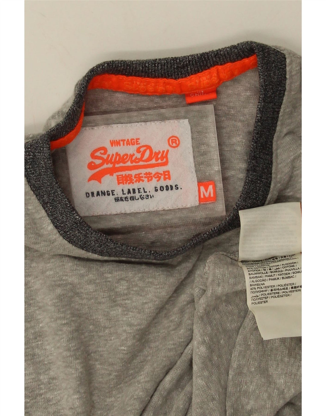 Tricou pentru bărbați Superdry Top din bumbac cu pete gri mediu