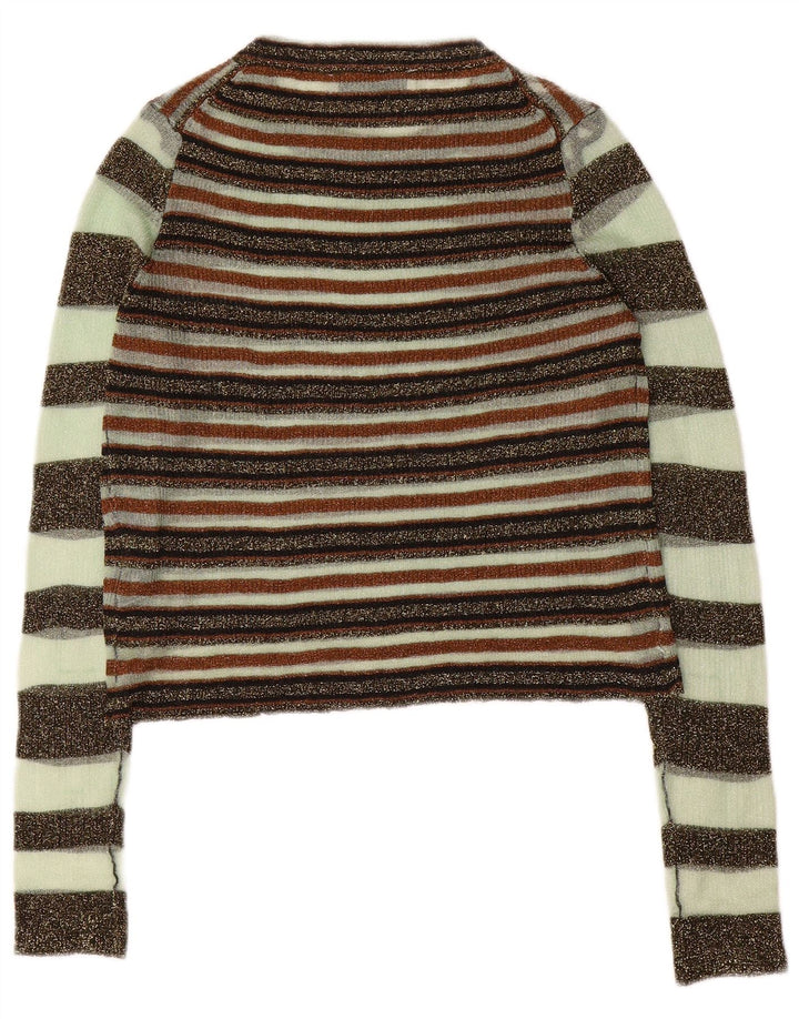 Crop Top pentru femei Zara cu mânecă lungă UK 12 Medium, multicolor, cu dungi