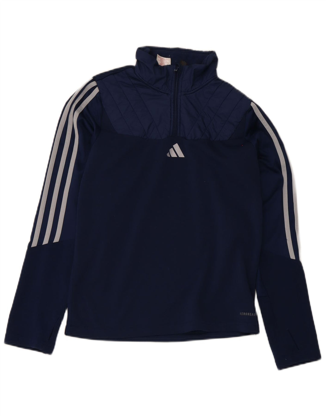 Adidas Băieți Aeroready Zip Neck Pullover Trening Top 13-14 Ani Bleumarin