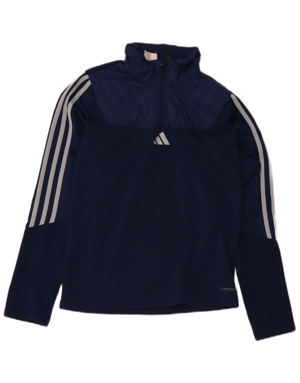 Adidas Băieți Aeroready Zip Neck Pullover Trening Top 13-14 Ani Bleumarin