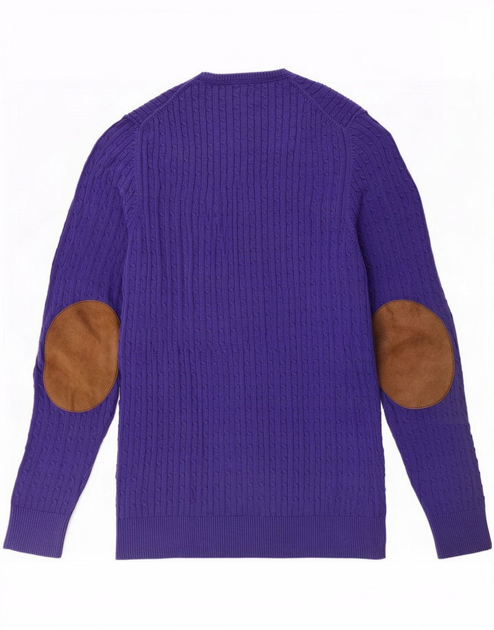 Pulover cu decolteu în V Massimo Dutti pentru femei UK 12 Medium Bleumarin