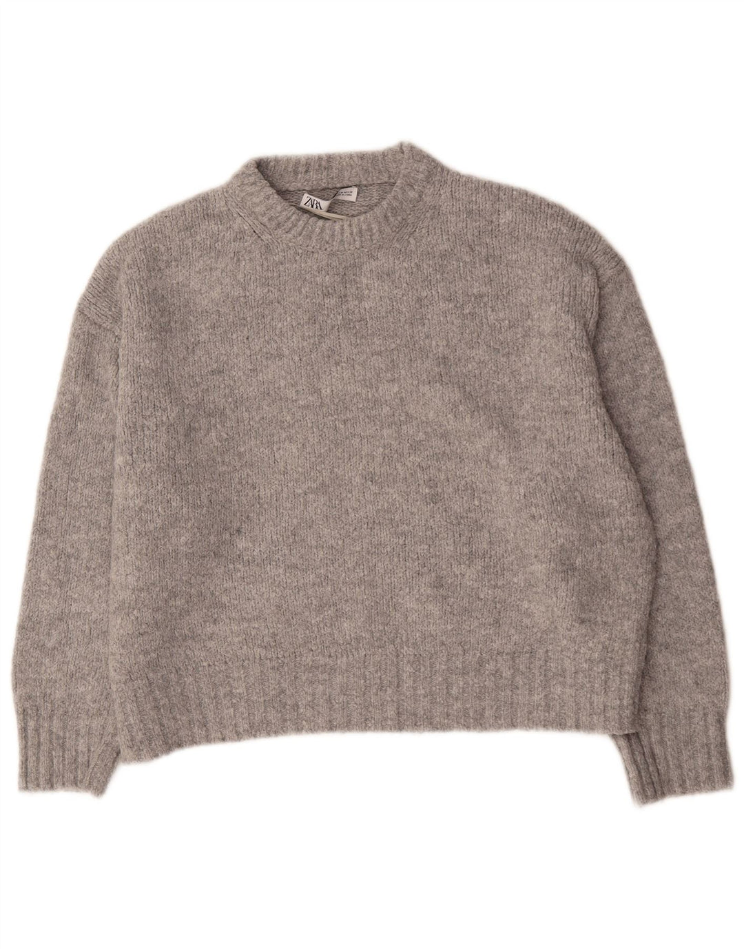 Pulover supradimensionat pentru femei Zara, cu gâtul turn, UK 14 Medium Gri Acrilic