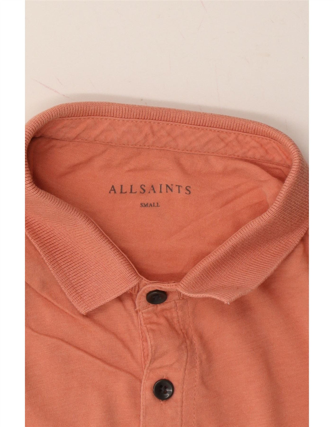 ALL SAINTS Mens Polo Shirt Small Pink Cotton Vintage All Saints and Second-Hand All Saints from Messina Hembry 