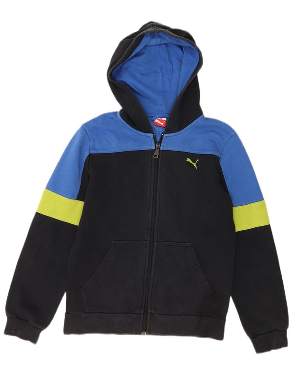 Pulover Puma pentru băieți, cu fermoar, 11-12 ani, bumbac color bloc negru