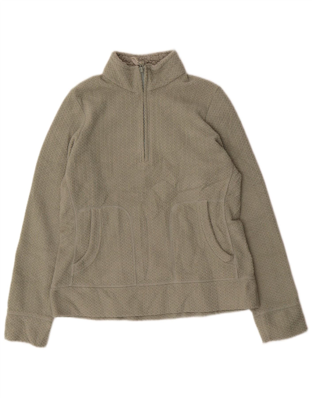 Pulover pentru femei Marks & Spencer, cu fermoar, cu gât, UK 12 Medium Khaki