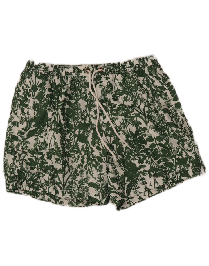 JACK WILLS Pantaloni scurți de înot pentru bărbați, verde mediu, floral