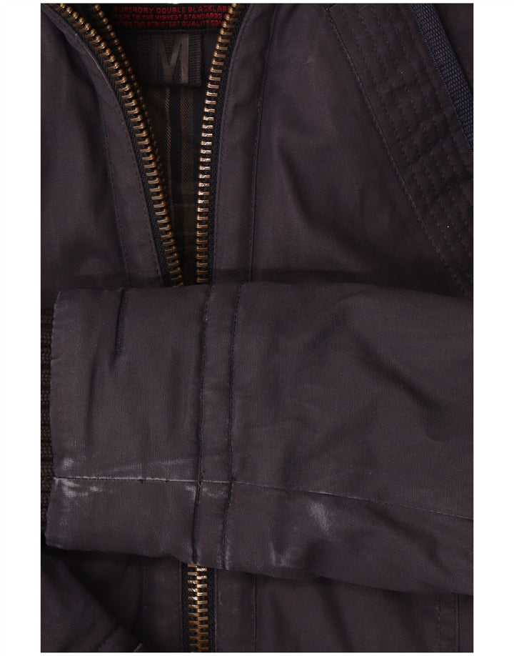 Jachetă Windbreaker pentru femei cu glugă Superdry UK 14 Medium bleumarin bumbac