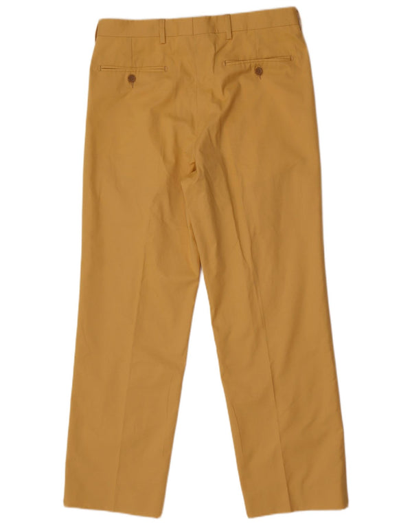 Pantaloni chino drepți vintage pentru bărbați IT 48 Medium L32 L30 Bumbac galben